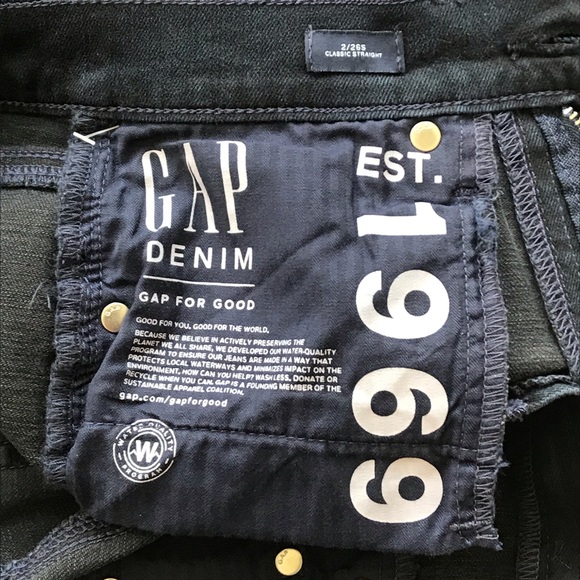 GAP Bi-Stretch Mid-Rise Classic Straight Blue-Black Wash Denim size 26S 26 SHORT - Picture 6 of 11